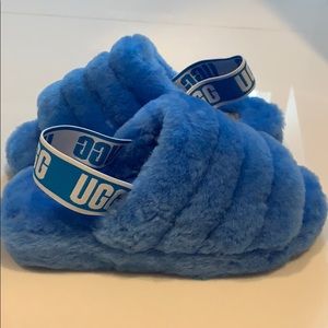 Neon blue outdoor ugg slippers